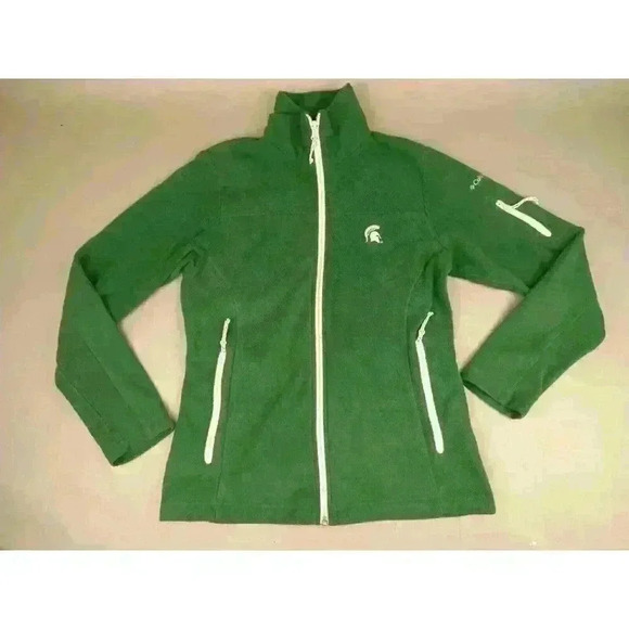 COLUMBIA GREEN SPARTANS MICHIGAN STATE FLEECE ZIP Women’s Small JACKET - Picture 11 of 11